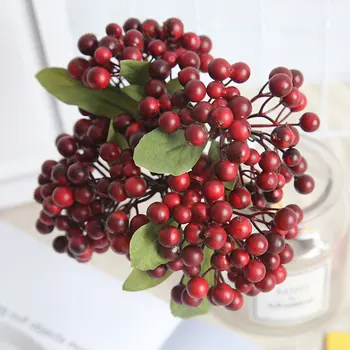 

Artificial Berry Fake Red Berries Christmas Flower New Year's Decor Tree Artificial Berry Christmas Decoration For Wedding Home