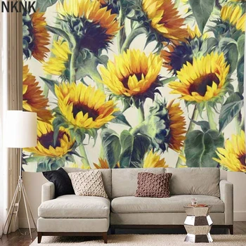

Yellow Sunflowers Tapestry Wall Hanging 3D Printed Home Decor Hippie Tapestries Boho Decorative Wall Carpet Table wall fabric