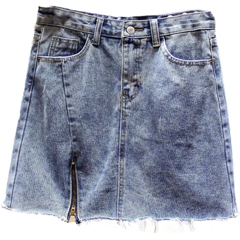 

Large Size jeans skirts women Fashion Denim Skirt Loose summer new zipper mini short cowboy skirts girls students streetwear