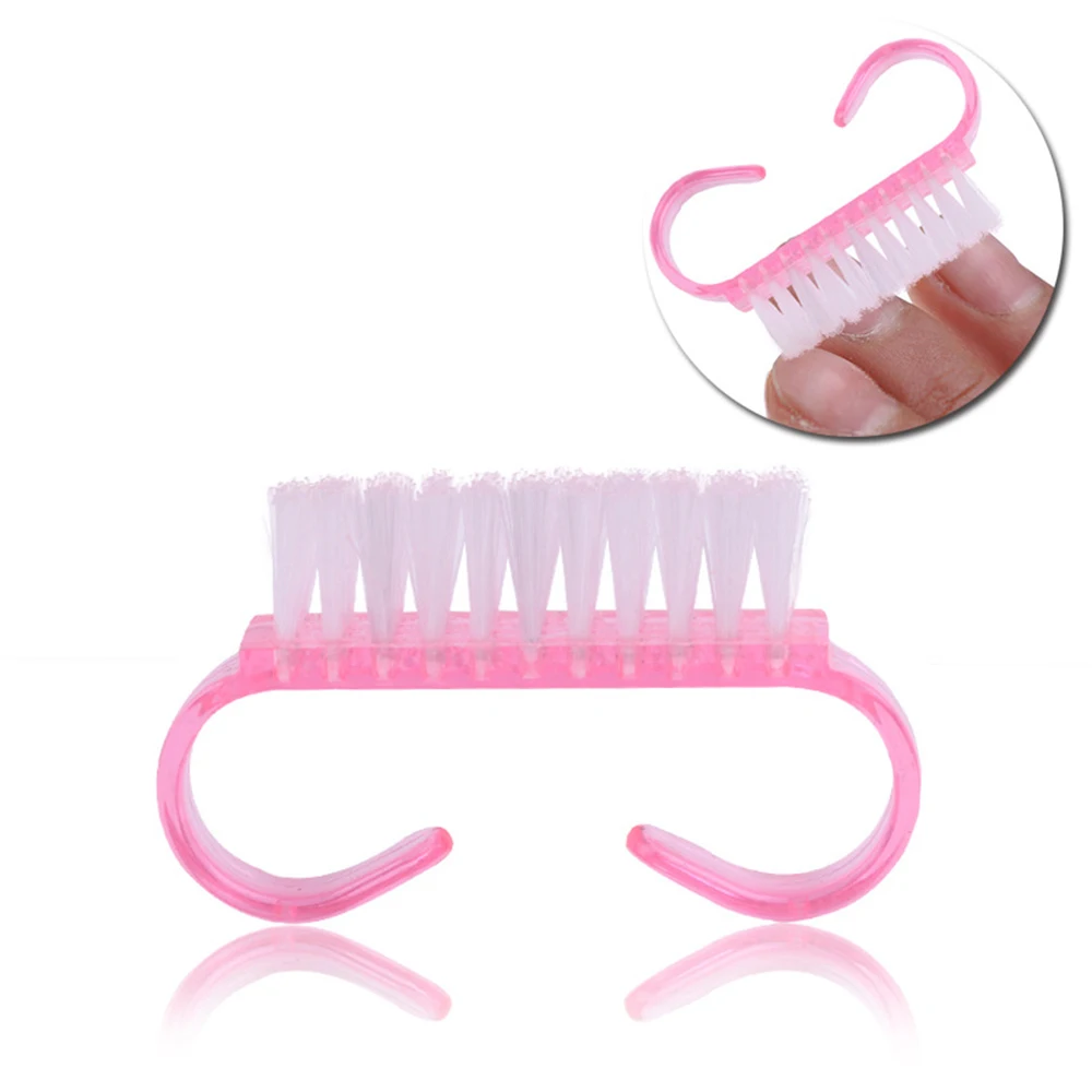 

1pc Pink Nail Cleaning Hot Sales Nail Clean Brush Tool File Manicure Pedicure Soft Remove Dust Small Angle Clear Nail Art Tools