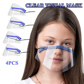 

1/4PC Face Visor Kids Mini Shield Washable Reusable Comfortable Mascara Transparente Protecion PVC Visual Face Protective Mask