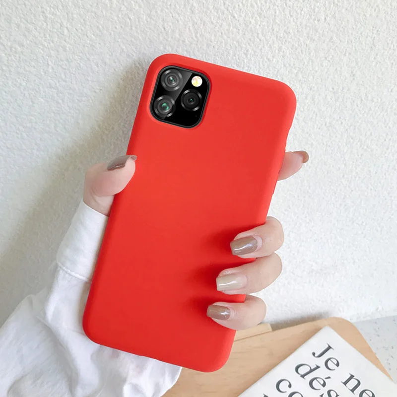 Чехол-бампер для iphone 11 Pro Max противоударный чехол из жидкого силикона телефона Apple