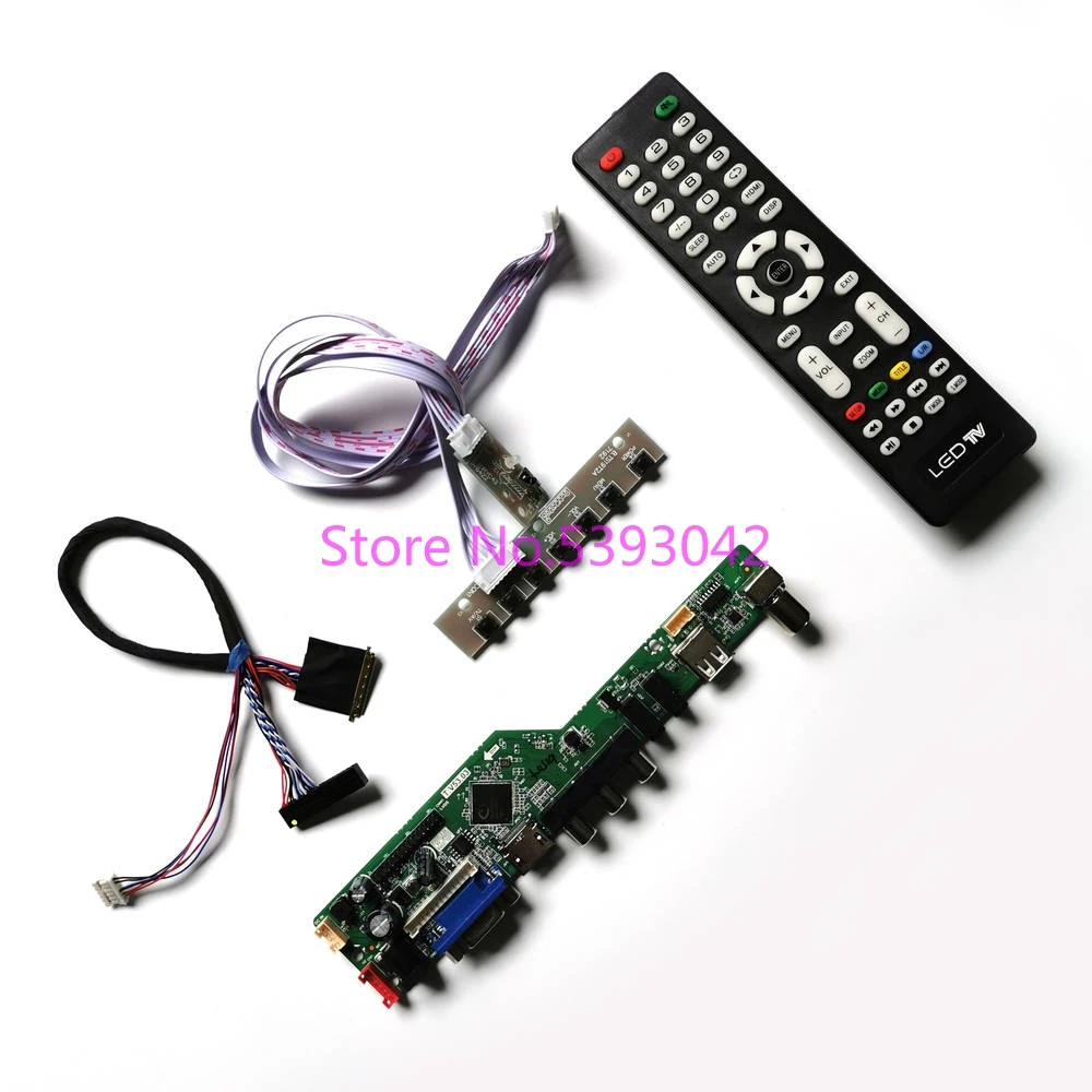 US $24.14 KIT For LP156WH2 TLE1TLEATLF1TLFA 40Pin 1366768 LVDS Analog LCD Panel VGA USB AV TV Control Drive Board