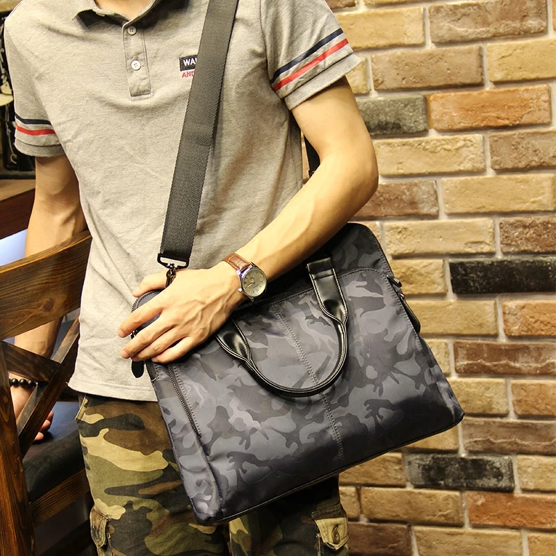 

Xiao.p Brand Leisure Men Bag Business Briefcase Handbag Camouflage Shoulder Bag Daily Use 12 13 14"Laptop Bag