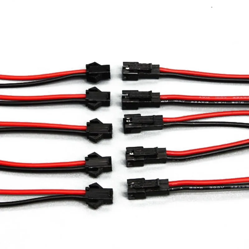 5 Sets JST 2.54 SM 2-Pin Connector plug Female /& Male with Wires Cables HOT OF