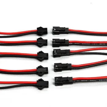 

2.54mm PVC SM 2-Pin 2P Connector plug Male/ Female Head Wires Cables 24AWG 10cm Length 5*Male+5*Female connector Cable for LED