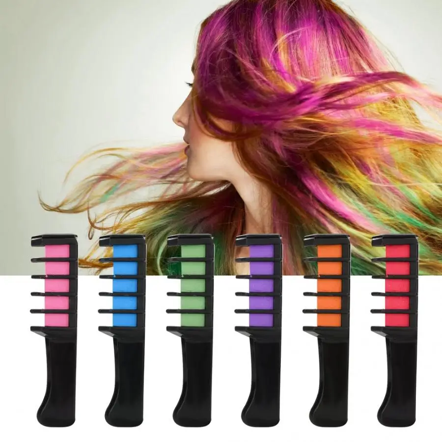 6 цветов одноразовая мини краска для волос расческа Парикмахерская краска для волос аксессуар инструмент для укладки волос