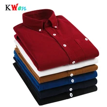 Новые Мягкие Рубашки, Мужская одежда, Вельветовая рубашка с длинными рукавами, осенняя брендовая повседневная мужская рубашка, однотонная мужская приталенная рубашка 5XL