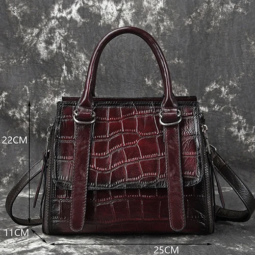 AETOO новая кожаная женская сумка Baotou из воловьей кожи винтажная сумка на плечо сумка-мессенджер для отдыха почтальонская сумка - Цвет: Retro Red