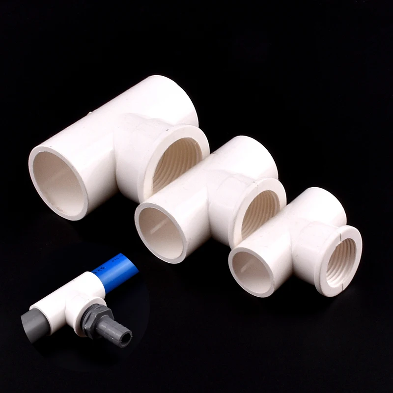 

1/2~3/4~1 Inch Thickened Female Thread PVC Equal Tee 3 Ways Connector Fittings Irrigation System Water Supply Fish Tank joints