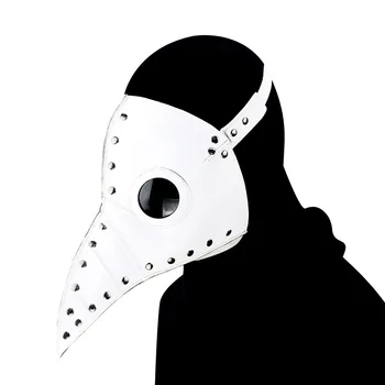 

PU Leather Plague Doctor Bird Halloween Cosplay Masquerade Dress Up Soft Funny Gift Party Supplies Face Cover Costume Props