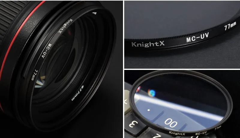 KnightX УФ фильтр объектив камеры для Canon eos sony Nikon dslr d600 2000d 1200d 50d d80 49 мм 52 мм 55 мм 58 мм 62 мм 67 мм 72 мм 77 мм