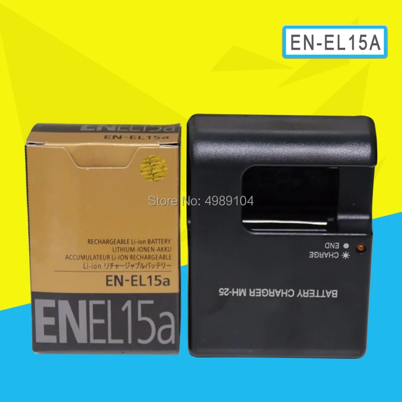 

1pc EN-EL15a ENEL15a EN EL15a Battery for Nikon D850 D810 D810A D750 D500 D7500 D7200 D7100 With MH-25A charger