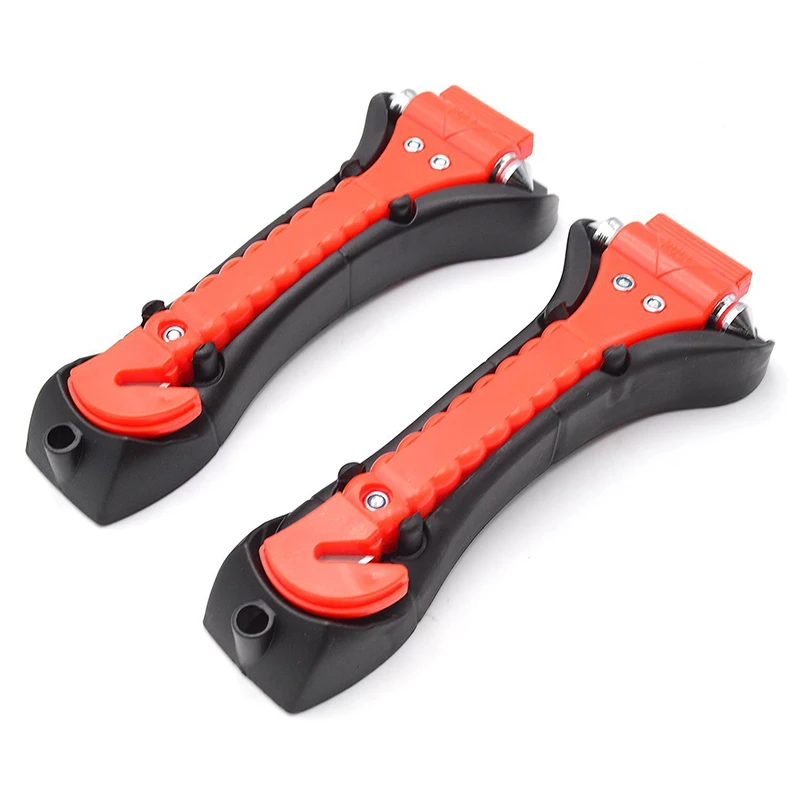 2PCS Car emergency Safety Hammer Life Saving Escape Emergency Hammer Seat Belt Cutter Window Glass Breaker Car Rescue Red Hammer 5