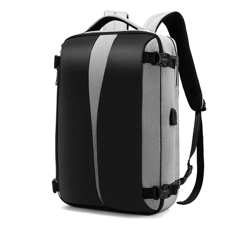 Рюкзак для ноутбука 15,6 дюймов Противоугонная мужская задняя упаковка блокнот сумка мужская деловая дорожная сумка водонепроницаемый usb зарядка школьный рюкзак - Цвет: Серый