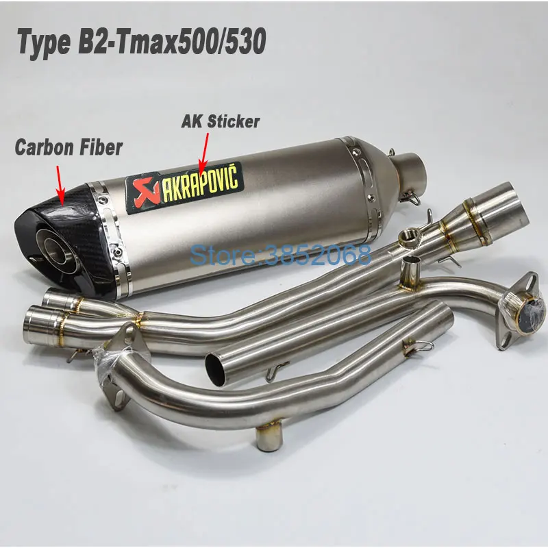 51 мм Впускной мотоцикл Escape Moto Akrapovic Yoshimura глушитель для ER6N R6 R15 TMAX500 TMAX530 гоночный мотоцикл - Цвет: Type B2 Sticker