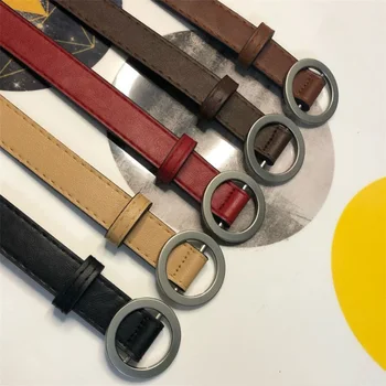 

2020 New Fashion Korean Version Of The Wild Jeans Belt Vintage Ring Buckle PU Leather Ladies Belt Women Accessories