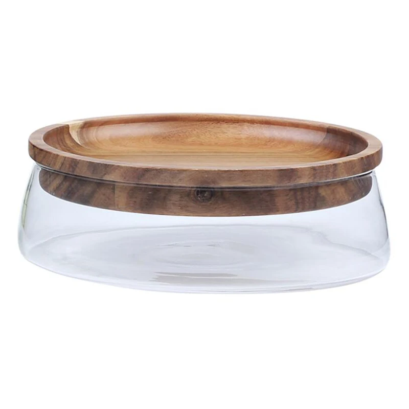 Стеклянный ящик для хранения орехов и сухих фруктов двухслойный контейнер