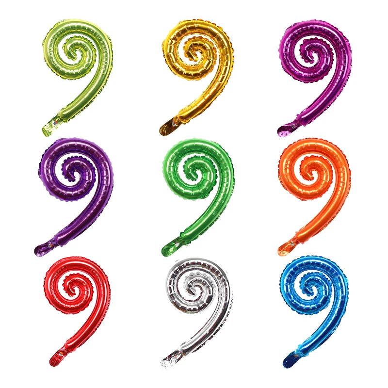 10 шт цветные спиральные волнистые воздушные шары из фольги, семейные украшения на день рождения, свадьбу, наклейки на стену, надувные игрушки