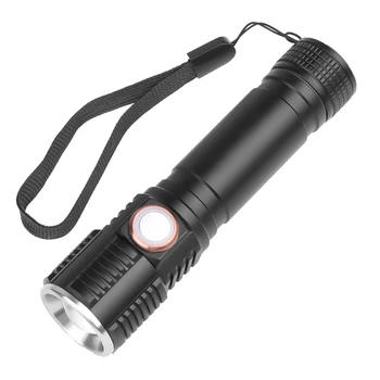 

Press Switch T6 LED Flashlight Portable 3 Mode Waterproof Zoom Torch USB Rechargeable Use 18650 Battery Best Gift