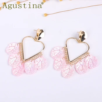 

2020 Shell Pendientes Earrings Fashion For Women Jewelry Heart Earrings Girls Statement Drop Earrings Spring Pink Earings Egirl