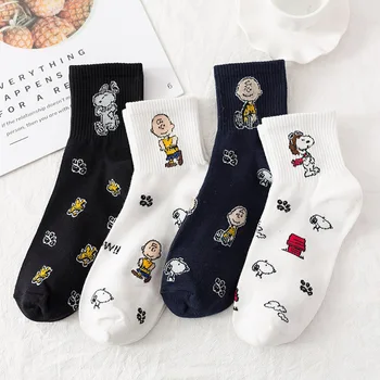 

Women Cartoon Character Cotton Socks Art Female Character Patterend Short Cute Socks Hipster Fashion Animal Print Ankle Socks