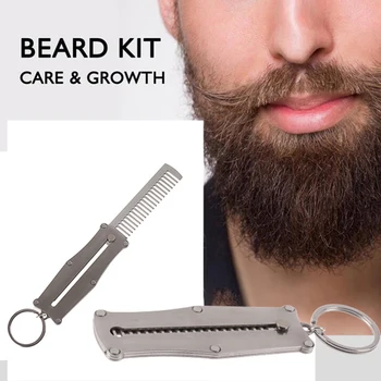 

Stainless Steel Handig Comb Men's Hair Beard Comb Male Mustache Shaving Brush Pocket Comb Care Tool
