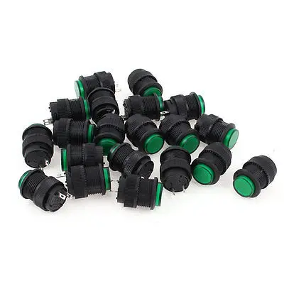 

20 x SPST Momentary Green Push Button Power Switch R16-503B AC 250V 3A