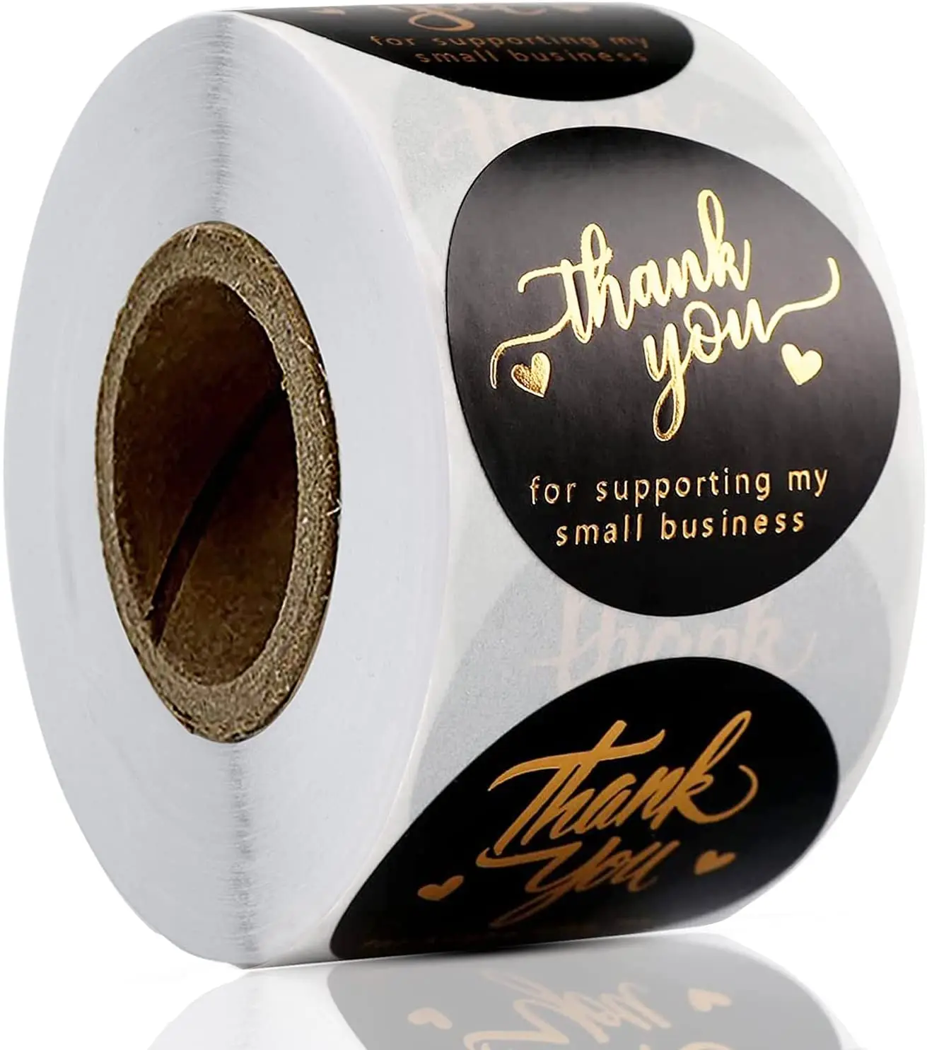 Thank Stickers Small Business, Gold Thank Labels Stickers