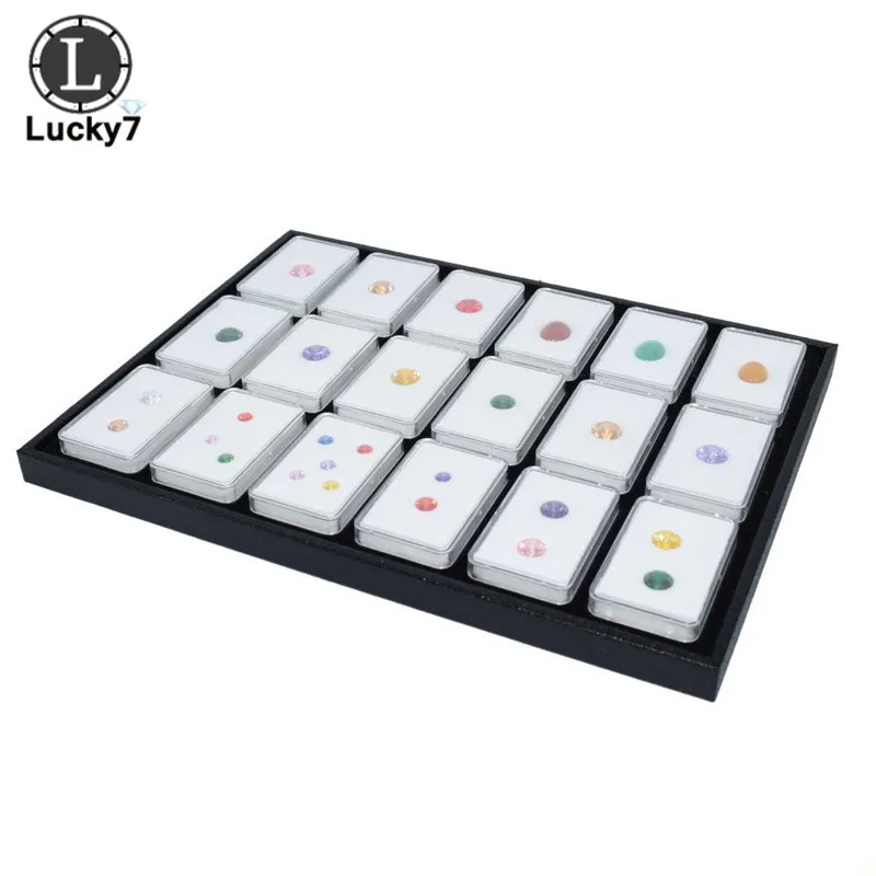 

18pcs Diamond Box Jewelry Display Tray Stone Storage Case Gem Box Jewelry Holder Gemstone Organizer Box