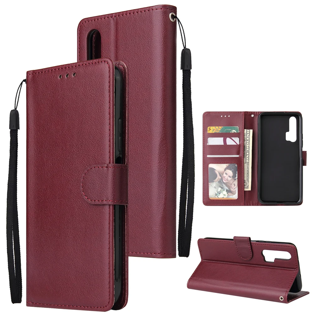 Wine Red Флип-бумажник кожаный магнитный чехол для huawei P20 P30 Lite Pro P Smart Plus Y5 Y7 Y9 mate 10 20 Honor 20 10i 8X9 Lite чехол - Цвет: Wine Red
