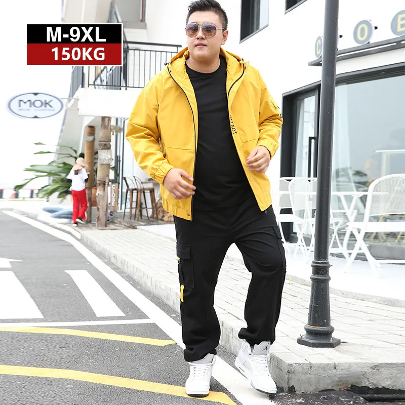 

Tracksuit Men Jacket Hoodies Mens Sports Cargo Pants 2019 Tracksuits 2 Piece Set Plus Size 7XL 8XL 9XL Loose Trousers Clothes