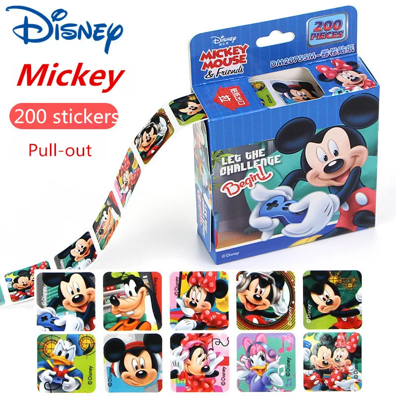 Mickey Mouse 200 листов в коробке Дисней мультфильм наклейки дисней Холодное сердце Эльза и Анна Принцесса София Микки детские съемные наклейки игрушки - Цвет: Mickey Mouse