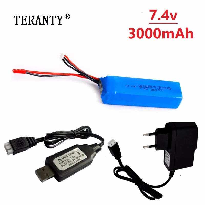 YJYdada 7.4V 3000MAH Lipo Pieza De Batería Para Transmisor FrSky Taranis X9d Plus Azul