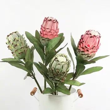

Hot 1Pc Artificial Protea Cynaroides Flower Plant DIY Garden Party Wedding Decor