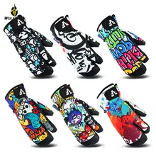 Водонепроницаемые зимние лыжные перчатки для взрослых, теплые ветрозащитные перчатки для скейтборда с теплой внутренней подкладкой, 3, 5 пальцев, спортивные зимние перчатки