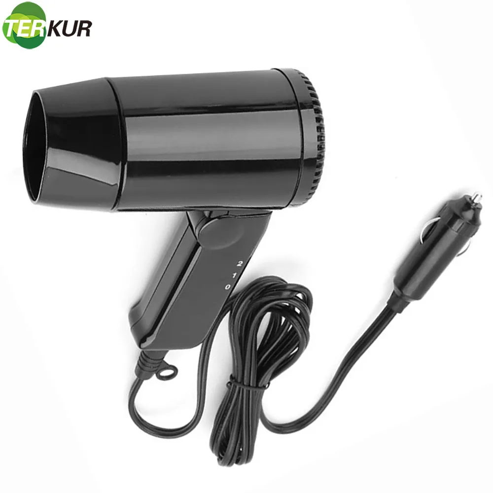 

New Portable 12V Hot and Cold Folding Camping Travel Car Hair Dryer Cigarette Lighter Interface Window Defroster Car Styling