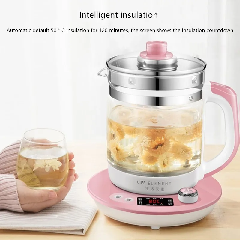 Smart Electric Kettle Health Pot Multifunction Thickened Glass Flower Teapot Appointment Timing 8 Hours Insulation