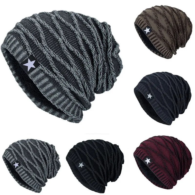 

Unisex Knit Caps cap men women beanie Solid oversized beanies for men Winter Hats Warm Unisex Fashion Ski Knit Hat for male Soft