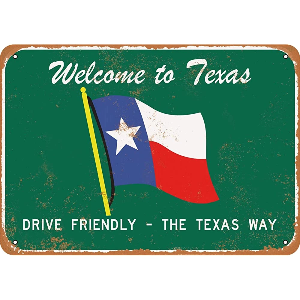 Oulili Metal Sign 12" X 16" Welcome to Texas Drive Friendly Wall Decor Sign  Suitable for Home Bar Cafe|Plaques & Signs| - AliExpress