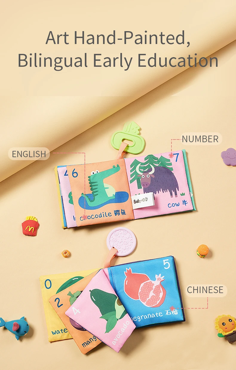 Babygo Bebê Pano Livro Educação Precoce Brinquedo 3d Macio História Bitable Infantil Desenvolvimento Brinquedos Presentes 6 3d pano macio bebê história livro bitable