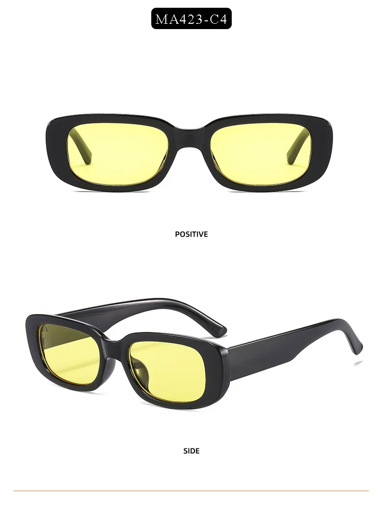 MADELINY 2022 New Small Frame Rectangle Sunglasses Women/Men Brand Design Vintage Sun Glasses Trend Style Eyeglasses UV400 MA423