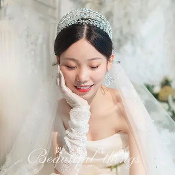 

2020 Bridal Crown Vintage Court big women Princess Atmosphere Leaves Wedding Crown for brides