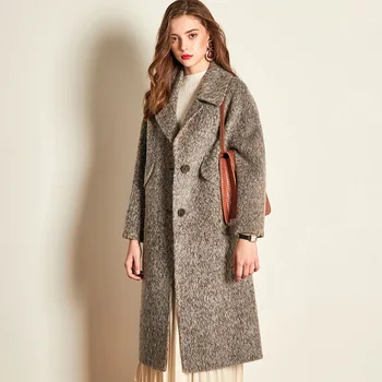 

High-quality Boutique Double-sided Cashmere Coat Female Slim Long Section 2019 Winter New Yak Wool Coat Women Cc160