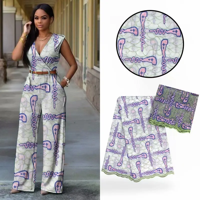 Африканская восковая ткань с рисунком, ткань с камнем,, последние высококачественные африканские хлопковые ткани, популярный стиль, вечерние YB02