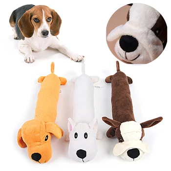 

2020 New Cute Plush Toys Squeak Pet Raccoon Animal Plush Toy Dog Chew Squeaky Dog Toys No Stuffing Training Play Sound Toy