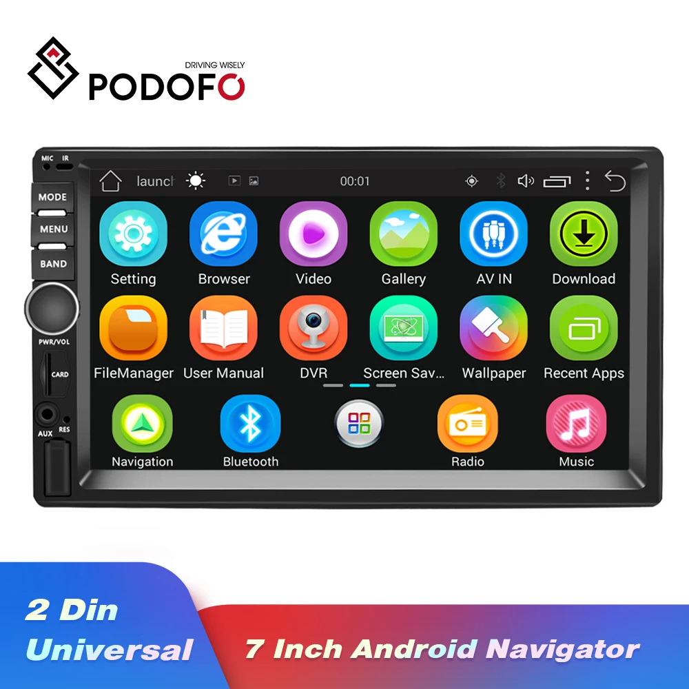 Продажа Podofo 2din Автомагнитола стерео Android font b GPS b font навигация 7