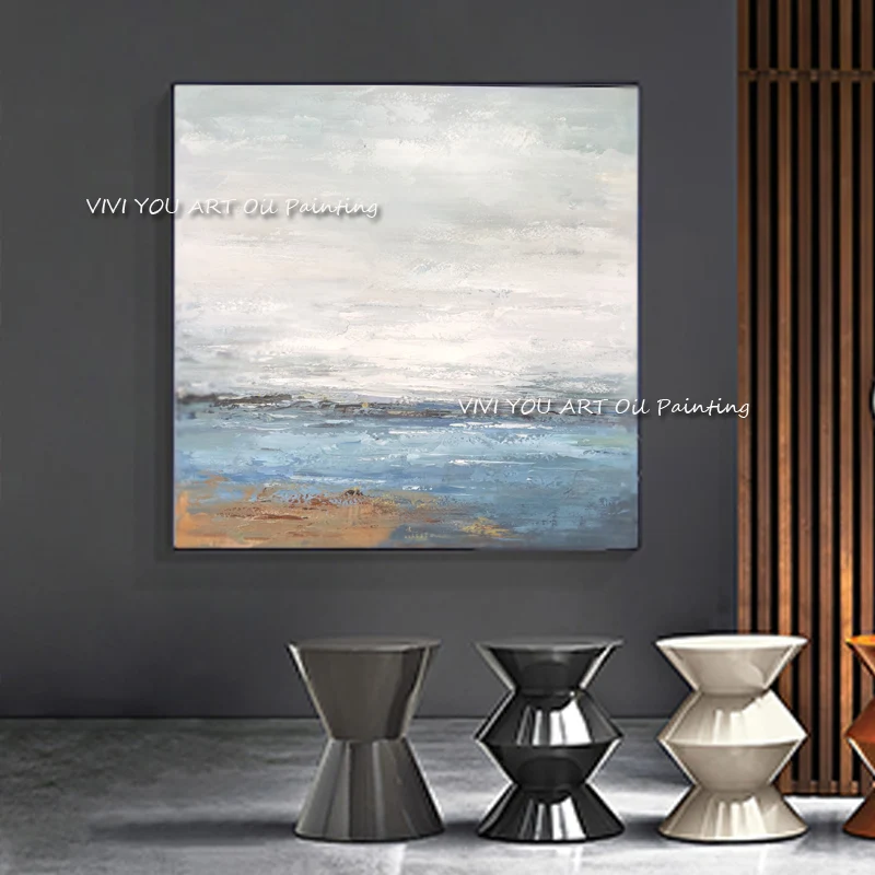 

The Hot Sales Handmade Sea View Abstract Art Oil Painting On Canvas Drawing For Home Office Decor Corridor Landscape Drawing