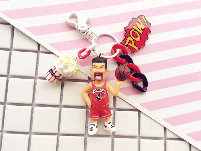 Модные ювелирные изделия Slam Dunk Q Edition ручной работы брелок Сакура Дерево Цветок дорога Rukawa Fengxiang Кубок игрок кукла брелок кулон - Цвет: Красный