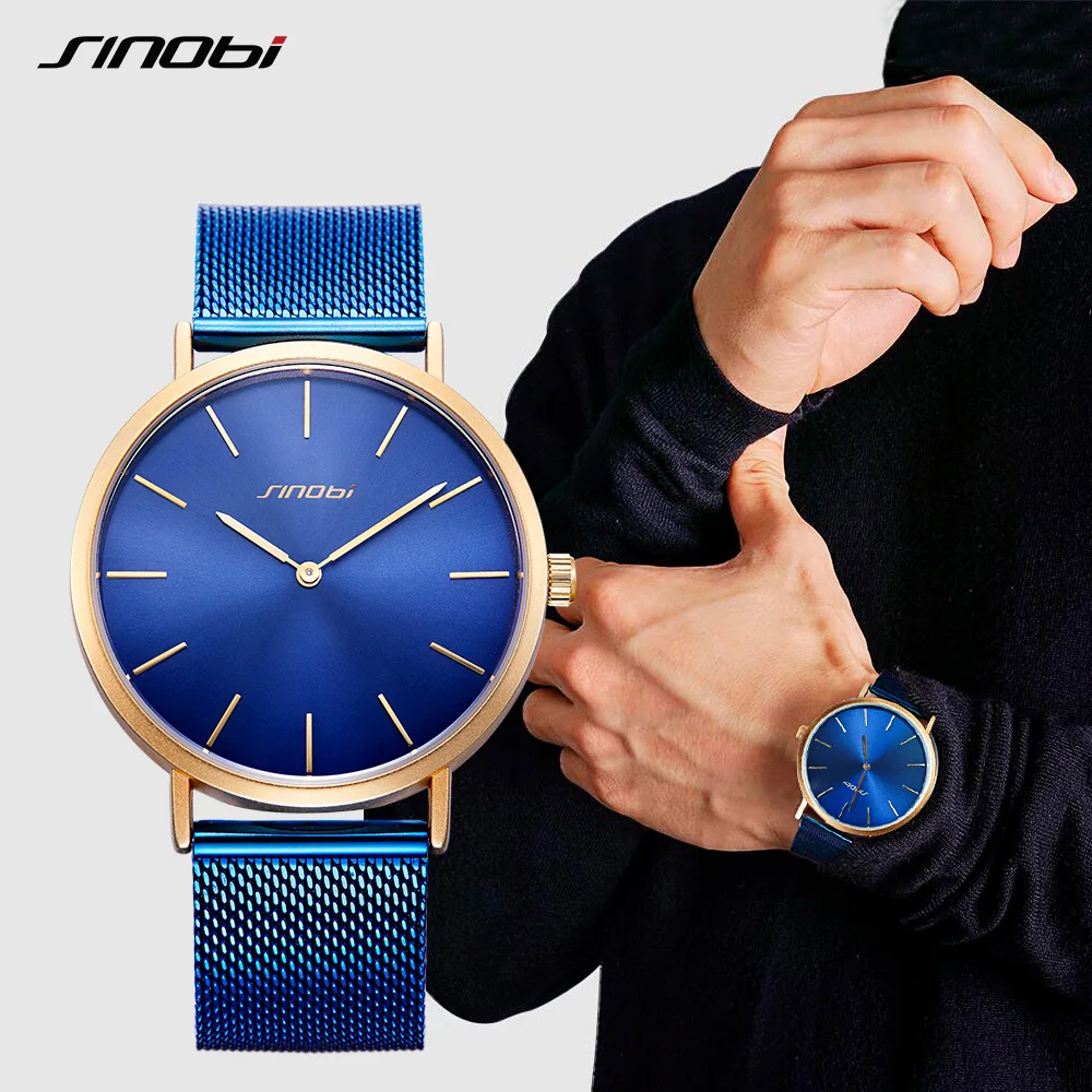 

Sinobi 9780 Watch Men Fashion Quartz Watch Fine Steel Belt Ultra-Thin Business MEN'S Watch Waterproof Watch Is Still